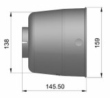Controcuffia cilindrica con collare lunghezza 145,50mm - Seat Plastic