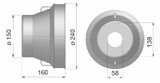 Controcuffia tonda grande Ø150 - 240 e lunghezza 160mm - Seat Plastic