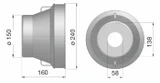 Controcuffia tonda grande Ø150 - 240 e lunghezza 160mm - Seat Plastic