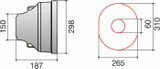Controcuffia ovale lunghezza 187mm - Meccanoplast