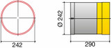 Controcuffia sfilabile liscia Ø242 e lunghezza 290mm - Meccanoplast