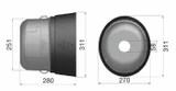 Controcuffia ovale media lunghezza 280mm 2 aperture - Seat Plastic