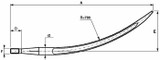 Punta curva per forca letame ø 36mm lunghezza 810mm - Shw