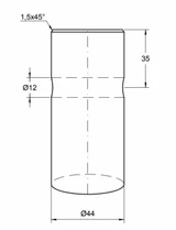 Punta forata per caricamento frontale ø 44mm lunghezza 1400mm - Shw