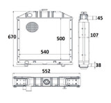 Radiatore per trattore adattabile al rif. originale Fiat 5143883 - Ama
