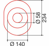 Coperchio per controcuffia lunghezza 234mm e Ø140 - Meccanoplast