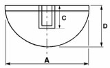 Paracolpi d'appoggio femmima ø 69mm altezza 60mm - Ama