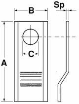 Coltello per falciatrice lunghezza 108mm foro Ø 21mm - Ama