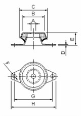 Supporto antivibrante a campana 62x30 - Ama