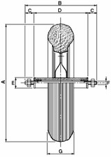 Ruota per carriola Ø 380mm larghezza Ruota 70mm - Ama