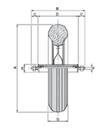 Ruota pneumatica 3,50/8" con cerchio in nylon - Ama