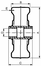 Ruota in lamiera 250x100x30mm - Ama