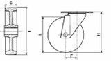Ruota nylon Ø 125mm con supporto fisso - Ama