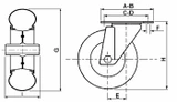 Ruota pneumatica Ø 260mm con supporto girevole - Ama