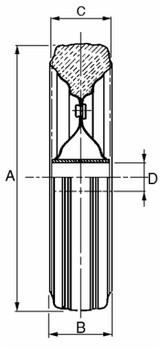 Ruota 200 x 50mm boccola Ø 21mm nylon - Ama