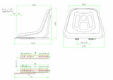 Sedile RM Compact per macchine da giardinaggio e agricole in sky nero - Seat Industries