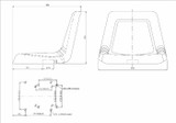 Sedile imbottito in sky nero predisposto per cintura di sicurezza e guide - Seat Industries