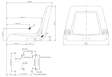 Sedile imbottito in sky nero predisposto per cintura di sicurezza e guide - Seat Industries