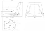 Sedile imbottito in sky nero predisposto per cintura di sicurezza e guide - Seat Industries