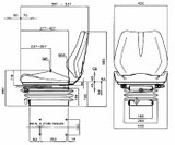 Sedile Small in sky nero con sospensione meccanica - Seat Industries