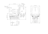 Sedile Small in sky nero con sospensione meccanica - Seat Industries