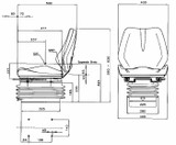 Sedile Small in sky nero con sospensione pneumatica - Seat Industries