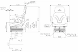 Sedile Top in sky nero con sospensione meccanica e braccioli - Seat Industries
