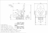 Sedile Top in sky nero con molleggio meccanico e braccioli 536x620x832mm - Seat Industries