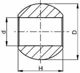 Rotula per ganci inferiori Ø 64x45mm con foro Ø 28mm Black Line - Ama