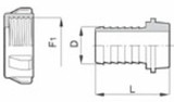 Portagomma con girello dritto M42x3 femmina Ø 30 - Arag
