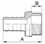 Raccordo portagomma dritto Ø 20 filetto maschio G1/2" - Arag