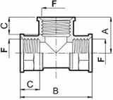 Raccordo a T femmina G1/2" - Arag