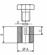 Morsetto serrafilo con una vite in testa e barilotto fresato Ø cavo 2mm - Ama