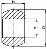 Rotula per ganci inferiori Ø 56x35mm con foro Ø 22mm - Ama
