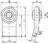 Supporto inferiore rotula sferica seconda categoria con Ø 28mm testa Ø 80mm e interasse 110mm - Ama