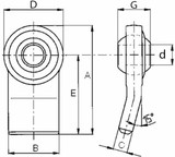 Supporto inferiore rotula sferica seconda categoria con Ø 28mm testa Ø 80mm e interasse 110mm - Ama