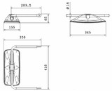 Specchio retrovisore destro lunghezza braccio 270mm - Ama