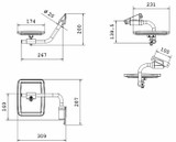 Specchio retrovisore sinistro Ama lunghezza braccio 250mm - Ama