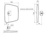Coppa specchio Same dx-sx 182x63x246mm per bracci Ø 20mm certificata ECE - Ama