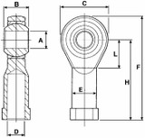 Testina a snodo femmina con ingrassatore filetto M6 - Ama