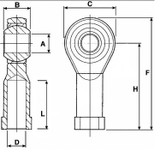 Testina a snodo femmina con ingrassatore filetto M12 - Ama