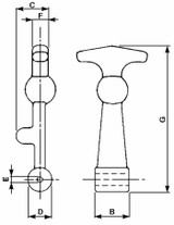 Tirante aggancia cofano medio lunghezza 120mm - Ama