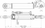 Terzo punto idraulico per trattore alesaggio 50mm Ø stelo 30mm lunghezza 450-600mm con valvola di blocco - Ama