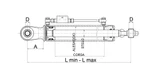 Terzo punto idraulico 50x30x210mm interasse 65mm - Ama