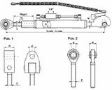 Terzo punto idraulico con snodo posteriore e anteriore alesaggio 63mm lunghezza max 775mm - Ama