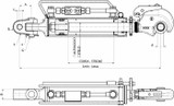 Terzo punto idraulico per trattore alesaggio 80mm Ø stelo 40mm lunghezza 562-747mm con gancio rapido III cat. - Ama