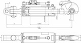 Terzo punto idraulico per trattore III cat. alesaggio 100mm Ø stelo 45mm lunghezza 740-1000mm versatile e resistente - Ama
