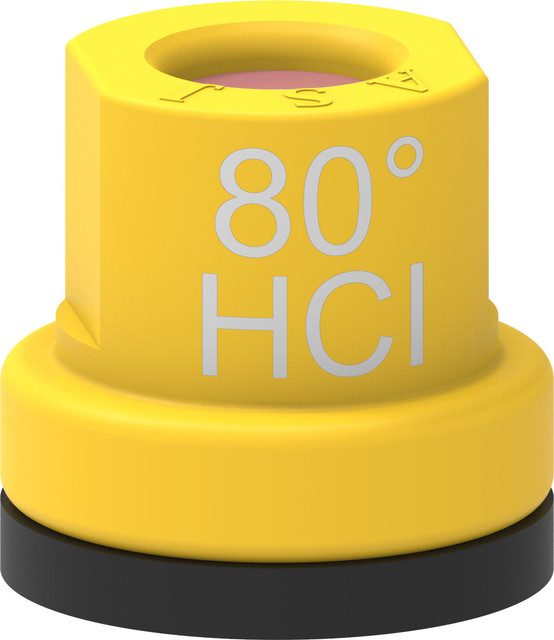 Ugello a cono vuoto con inserto in ceramica e corpo in Delrin 80° giallo - Asj Spray-Jet