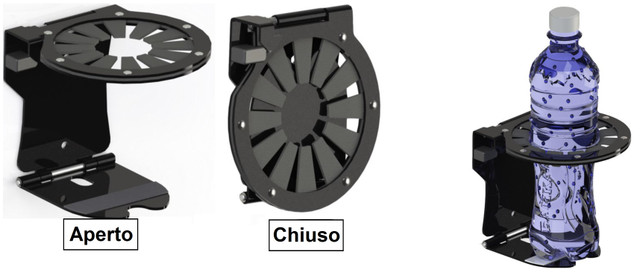 Portabottiglie universale per cabina in acciaio Ø bottiglia 60-90mm - Ama