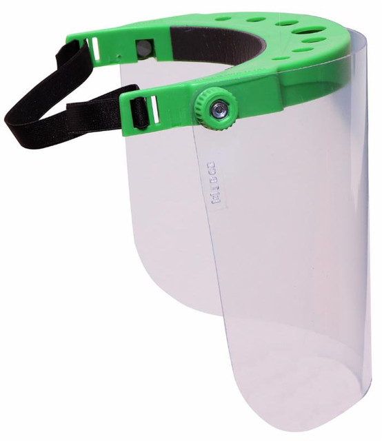 Visiera in policarbonato trasparente 160g regolabile dotata di banda elastica Made in Italy - Ama